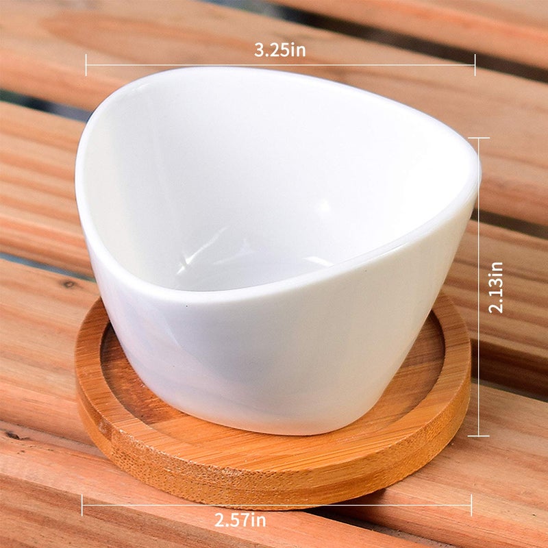 Brajttt Succluent Pots ï¼ŒSmall Flower Pots Planter Pots with Drinage,Ceramic Flowers Pots with Bamboo Tray for Cactus(12 Pack) - Image 2